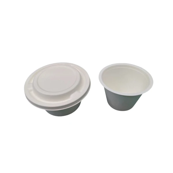 White Bagasse Round Compostable Bowl With Flat Edge 16oz 20oz 26oz