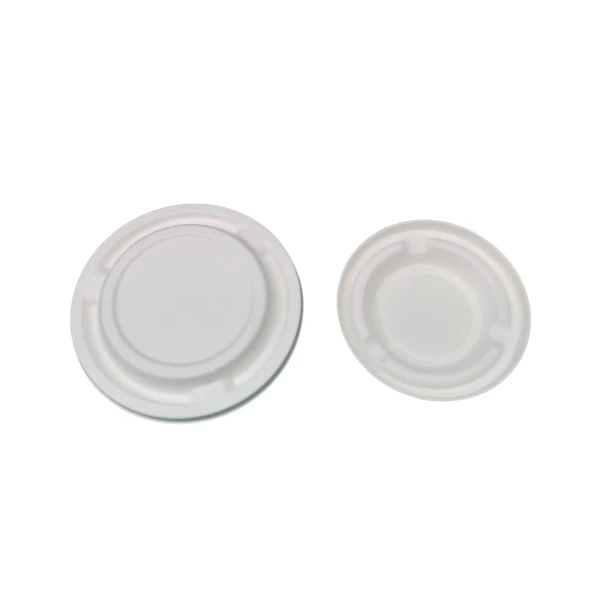 White Bagasse Round Compostable Bowl With Flat Edge 16oz 20oz 26oz