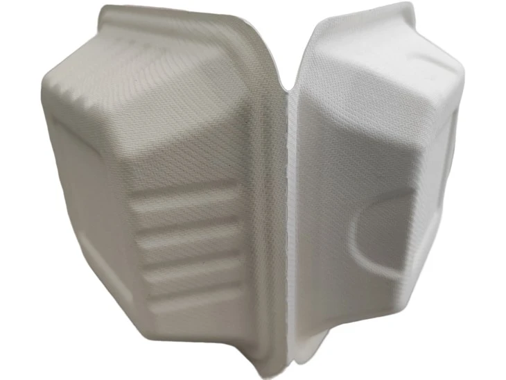 A 6-inch Biodegradable Sugarcane Bagasse Hamburger Box, Eco-friendly, Microwave-safe, Compostable, Lightweight, Durable, Food-grade, Customizable, Sustainable, And Ideal For Takeaway Packaging.