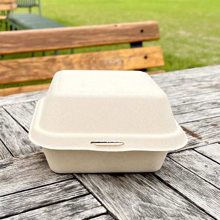 6-Inch Square Burger Box - Eco-Friendly, Biodegradable, Sturdy Packaging Solution For Burgers, Sandwiches, Snacks, And Takeout Orders, Ideal For Sustainable Food Service Businesses