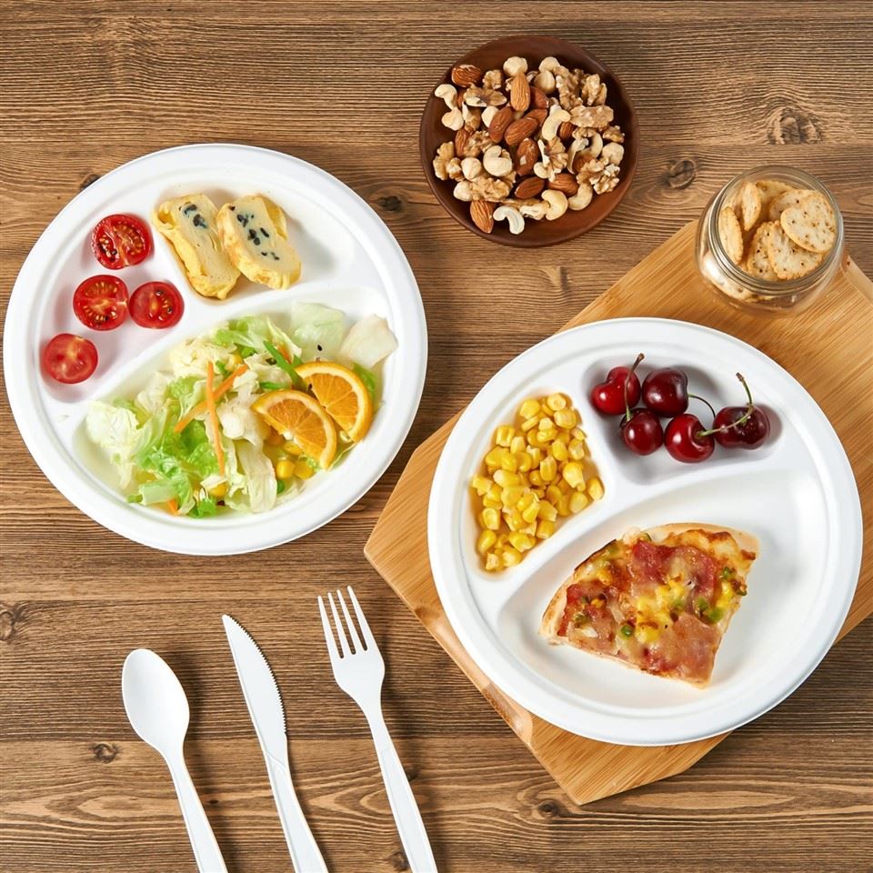 9-Inch 3-Compartment Round Plate