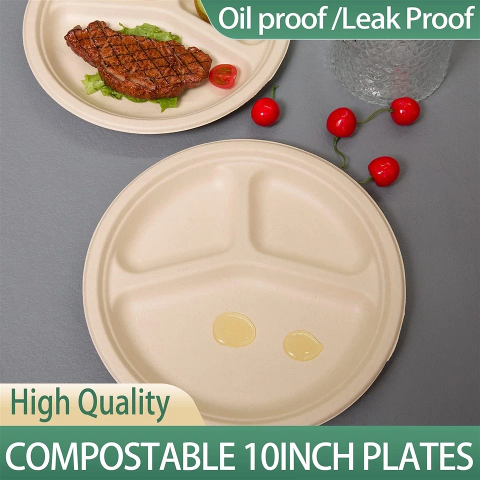 9-Inch 3-Compartment Round Plate