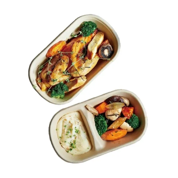 Disposable Compostable Tableware Biodegradable Sugarcane Lunch Box Bagasse Microwavable