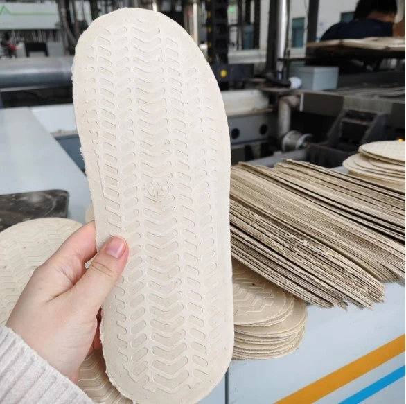 Molded pulp bagasse disposable slipper sole for hotel use