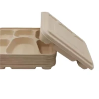 Bagasse Lid for 5-compt Container